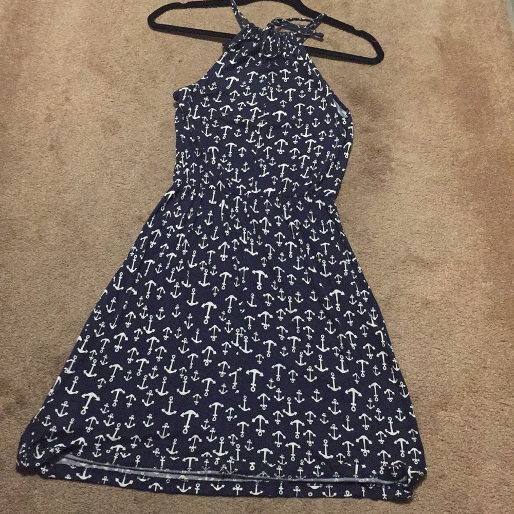 Old Navy Navy Blue Anchor Print Dress - Picture 4 of 6